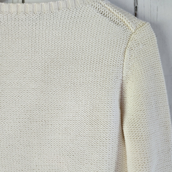 Talbots Cotton blend Sz S Cable Knit Ivory Color Very Good Condition - Picture 8 of 10